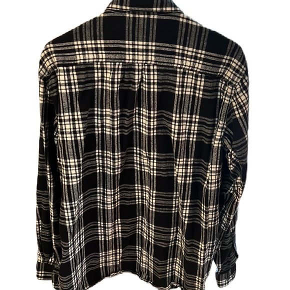 L.L. Bean Men Plaid Shirt Black & White Traditional Fit LARGE-REG - Picture 9 of 12
